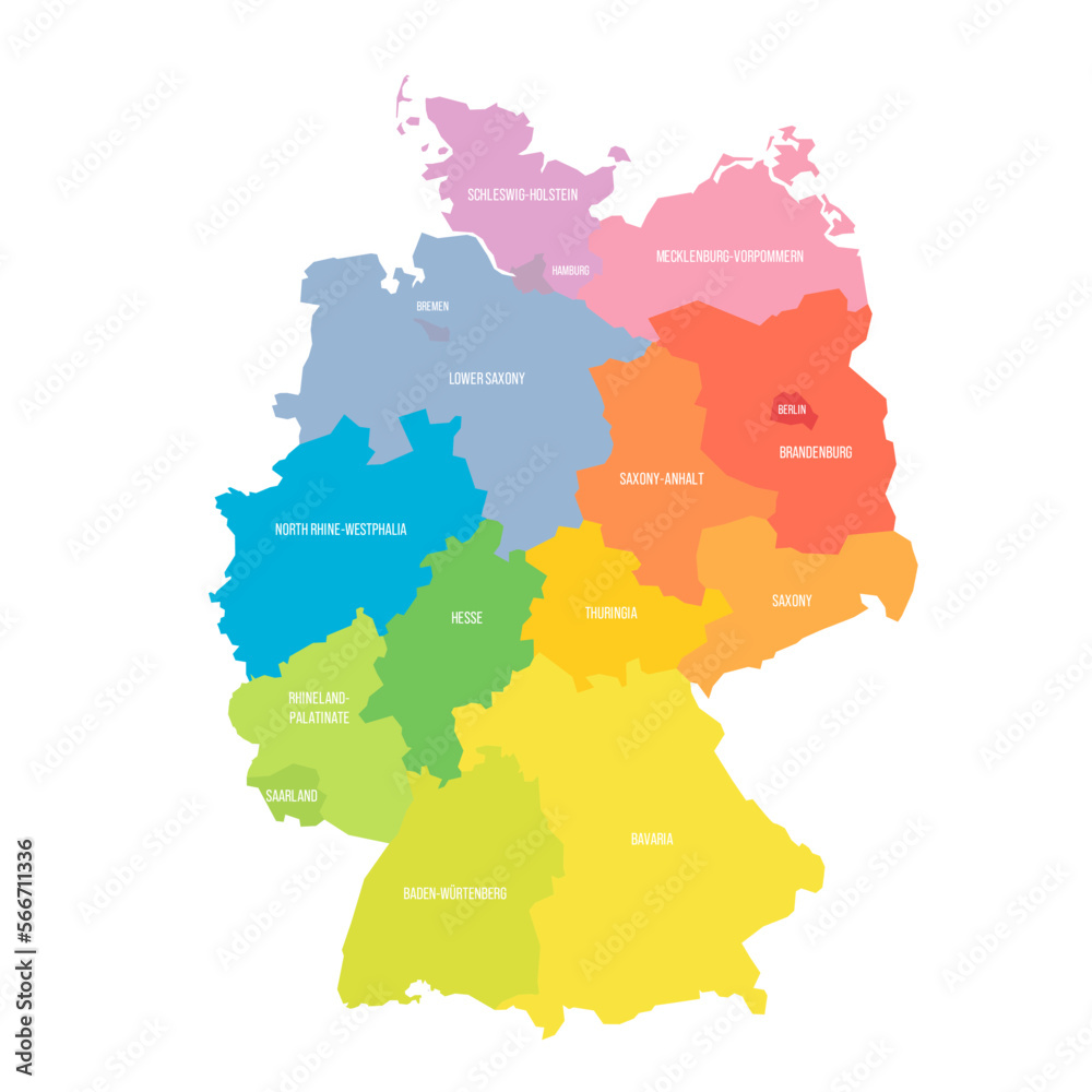 Fototapeta premium Germany political map of administrative divisions