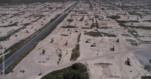 Oil Pump Oil Rig Energy Industrial Machine for Petroleum. Field in California, United States