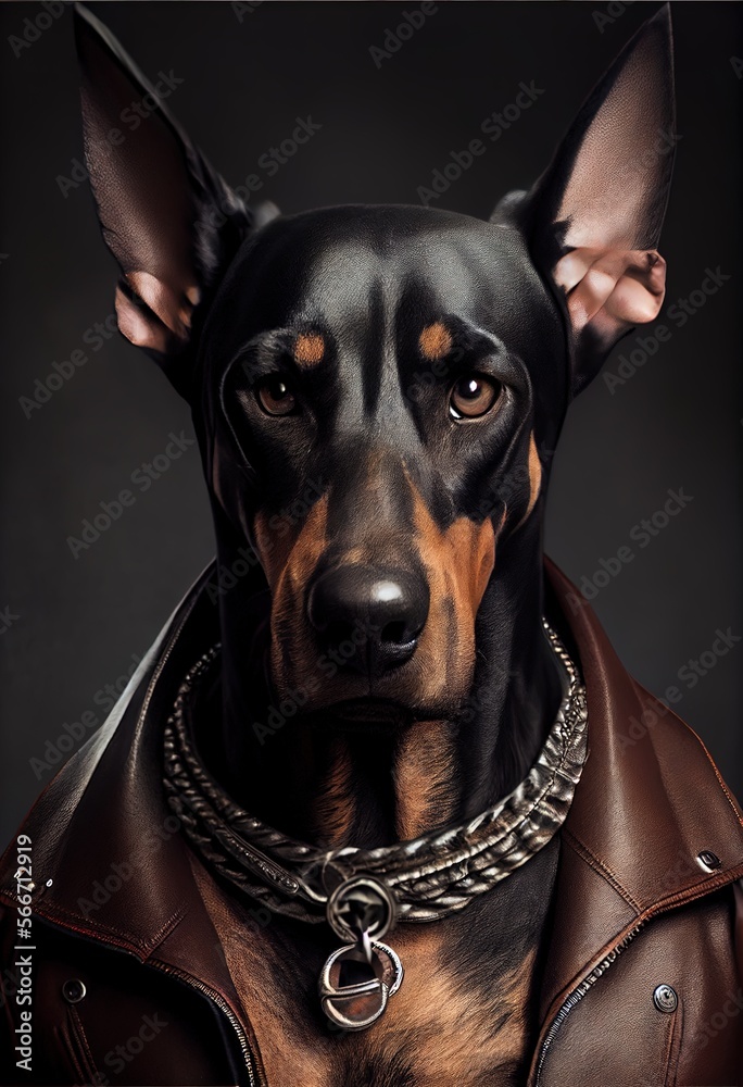 Doberman Pinscher Dog Breed Portrait