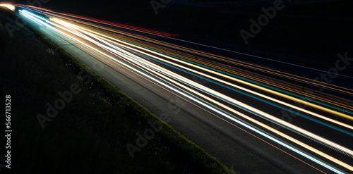 lights of cars with night. long exposure