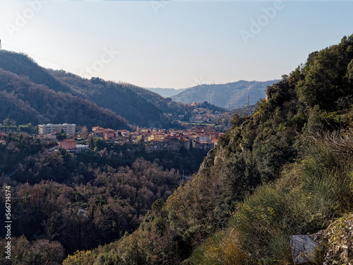 aerial view of the town Carrara, Tuscany, Italy photo