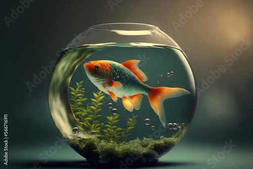 Charming AI-generated toy fish. Underwater scene.