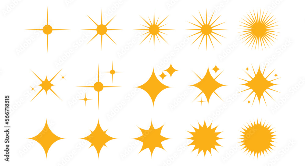 Sparkling golden star set collection Sparkling golden star set collection