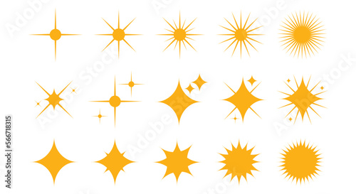 Sparkling golden star set collection
