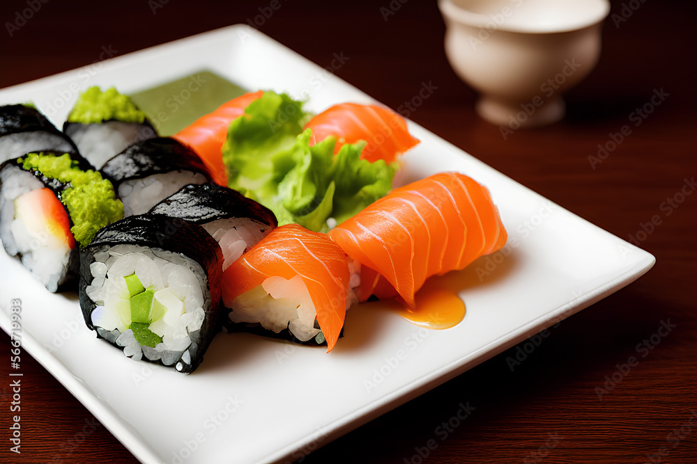 Fresh and delicious sushi dish Fresh and delicious sushi dish