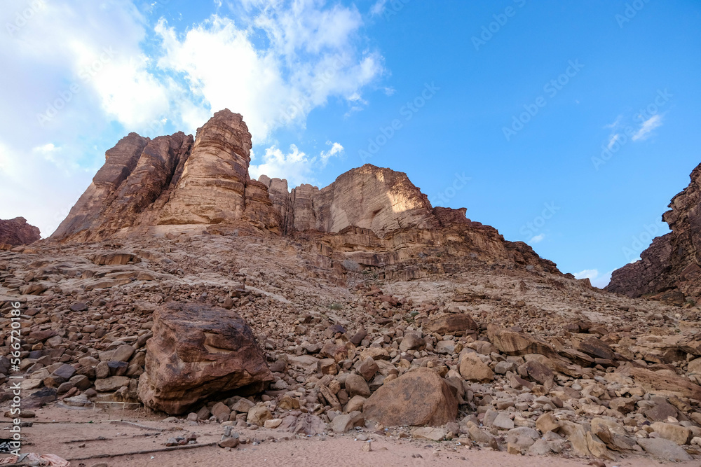 landscape in the wadi rum desert, jordan