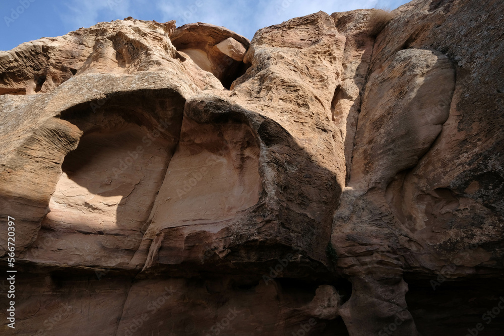 stone wall in desert, Jordan