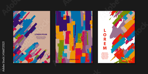 Modern painting abstract Cover Design set. Cover Design template for the presentation, brochure, catalog, poster, book, magazine etc. Vector Illustration.