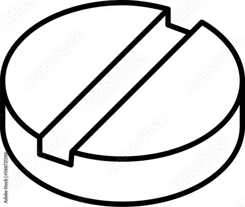 Divisible Tablet for Treatment Isolated Line Icon. Vector sign for applications, books, banners, adverts, sites, shops, stores