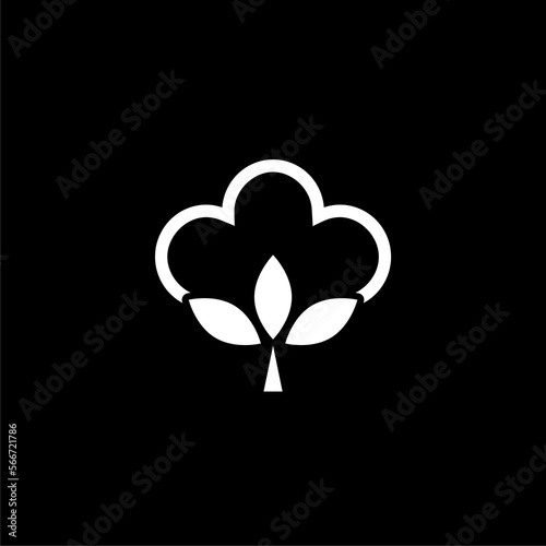 Cotton organic icon isolated on black background.