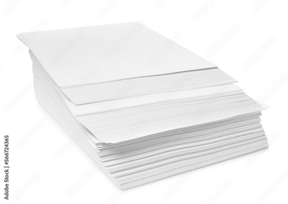 Stack of paper sheets isolated on white Stack of paper sheets isolated on white