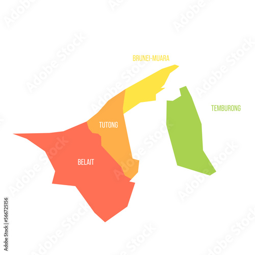 Foto Brunei political map of administrative divisions
