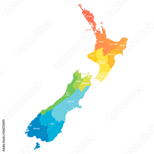 New Zealand political map of administrative divisions