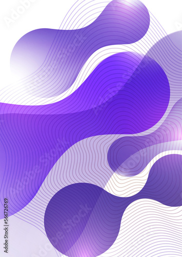 Fototapeta Naklejka Na Ścianę i Meble -  Smooth overlapping transparent shapes. Bright gradient flow, dynamic liquid texture. Fashion art for cover, poster, web, page, social media, announcement, postcard. Vector