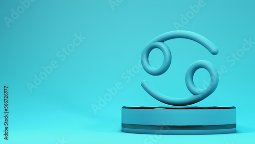 cancer zodiac sign 3d render	