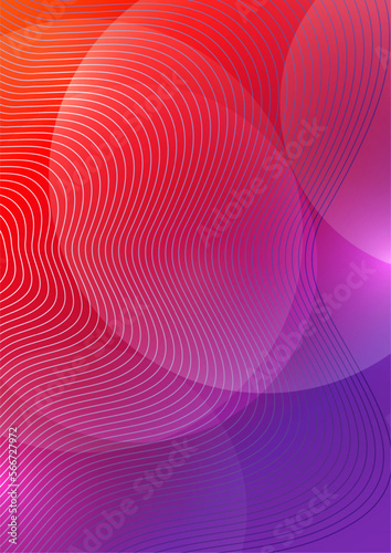Abstract background liquid organic shapes of dynamic waves and circles, lines on a bright color background. Vector