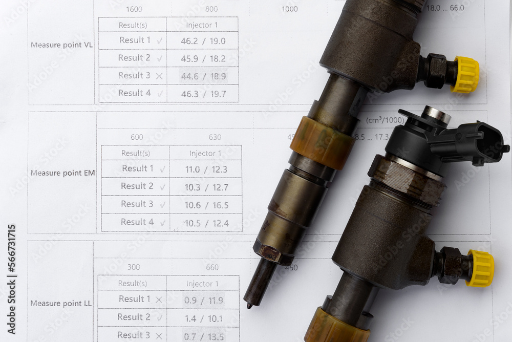 Diagnostics of diesel injectors. Car diesel injectors and test results ...