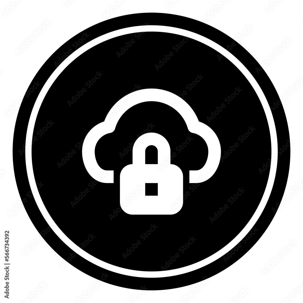 Cloud Security Circular line icon Cloud Security Circular line icon