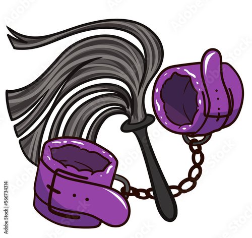 Illustration of a flogger with cuff restraints. photo