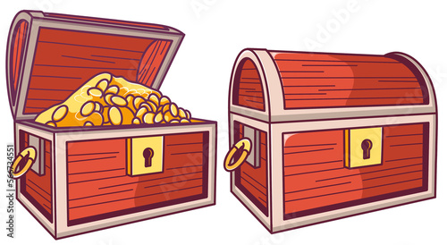 Open and closed treasure chest.