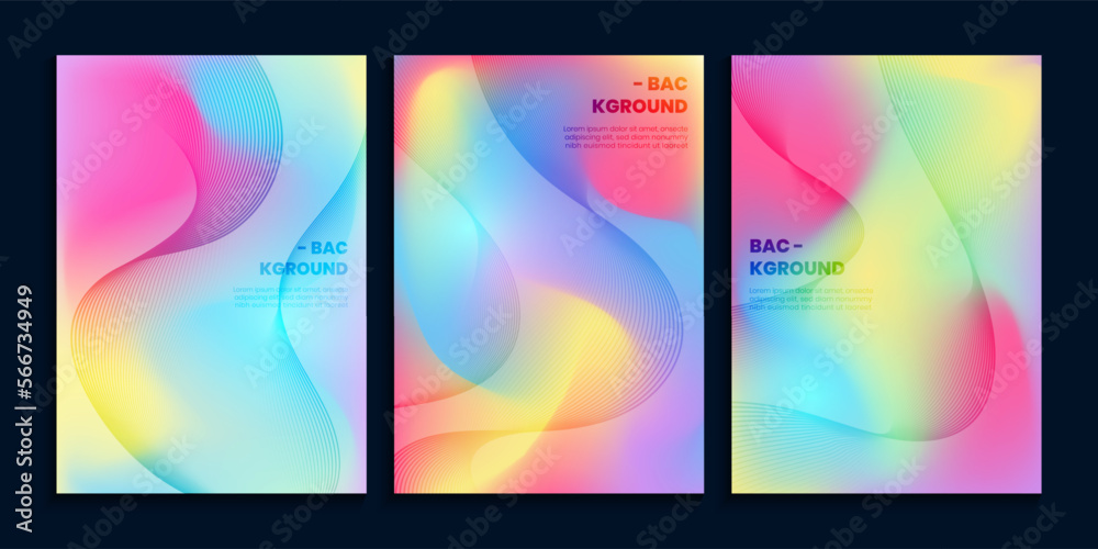 Colorful gradient background with wavy lines in vibrant colors
