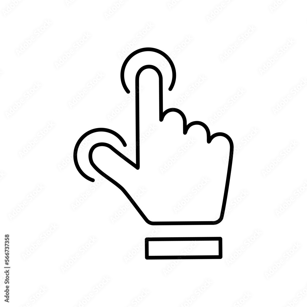 Hand click icon in trendy outline style design. Vector graphic illustration. click symbol for website design, logo, app, and ui. Editable vector stroke. EPS 10. Hand click icon in trendy outline style design. Vector graphic illustration. click symbol for website design, logo, app, and ui. Editable vector stroke. EPS 10.