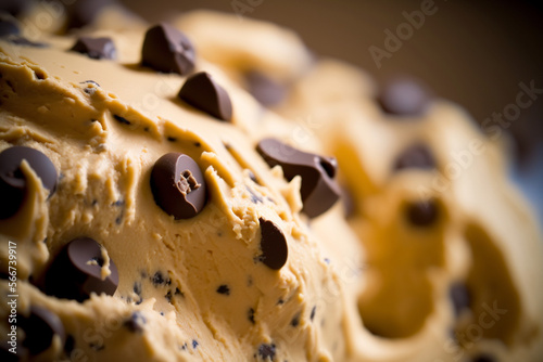 chocolate chip cookie dough batter made by generative ai