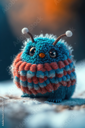 Winter minion - Mini creatures series - Miniature winter creature background wallpaper created with Generative AI technology