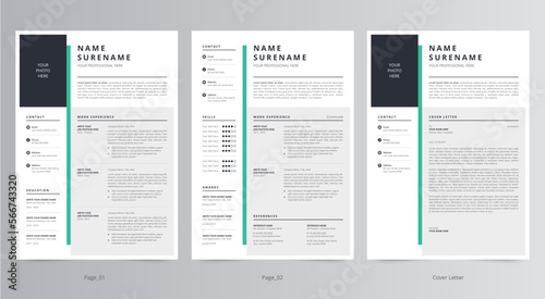 Resume Template, Professional Modern Resume Template, CV Template © theresumepark