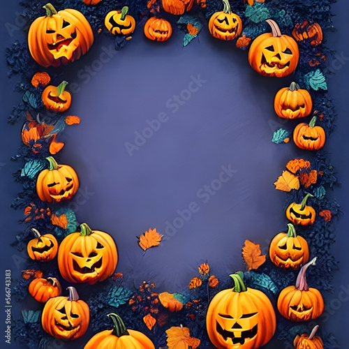 Halloween pumpkin frame
