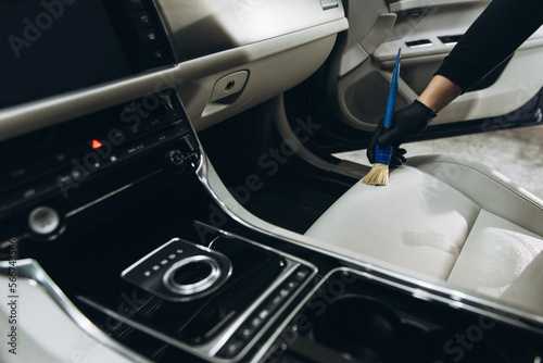 Professional dry cleaning of the car interior