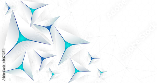 Abstract digital technology futuristic polygonal white background, Cyber science tech, Innovation communication future, Ai big data, internet network connection, Cloud hi-tech poly illustration vector