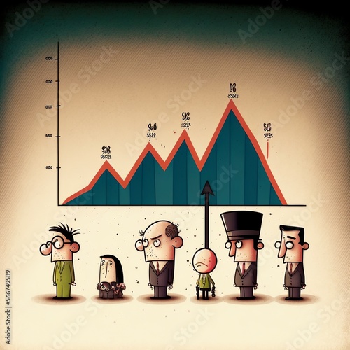 business, graph, cartoon, character, growing tendency piramyd, little big variable 