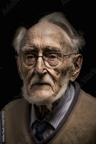 Elderly Male Portrait-Old Aged Pensioner © simon