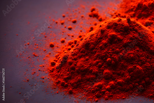 Realistic illustration of red saffron powder, using Generative AI