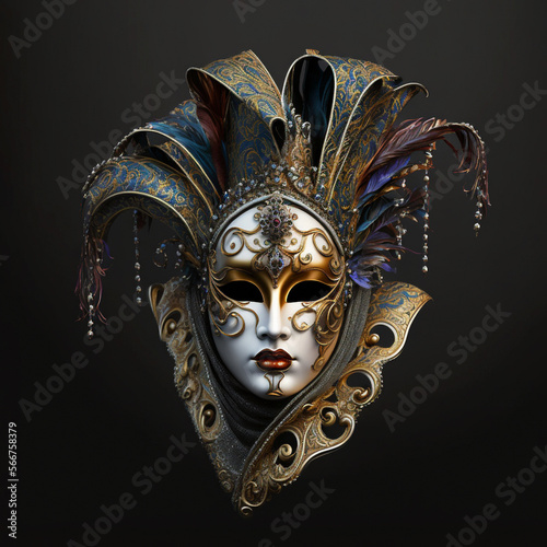 Venetian carnival mask isolated. generative ai