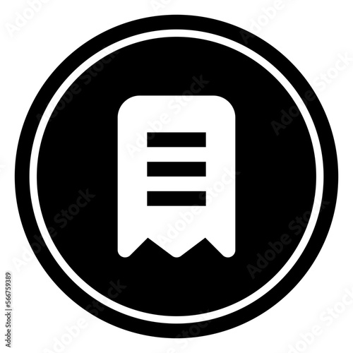 Receipt Circular glyph icon