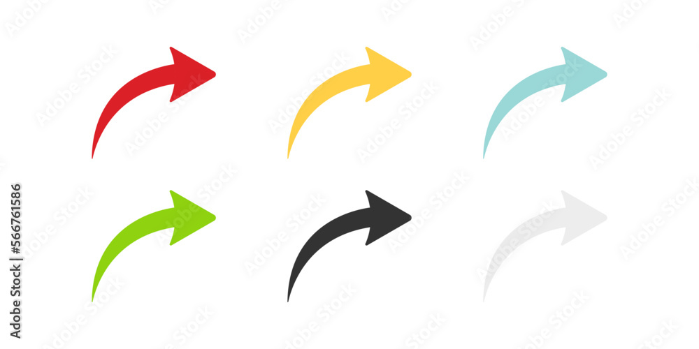 Arrow icon set. Colored arrow symbols. Arrow of different types. Arrow isolated vector graphic elements. Arrow icon set. Colored arrow symbols. Arrow of different types. Arrow isolated vector graphic elements.