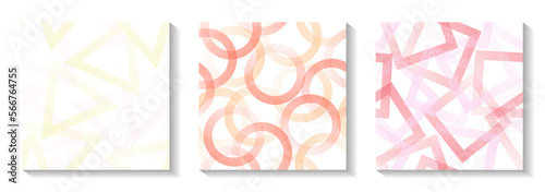 Seamless geometric vector patterns set with shapes of dots.