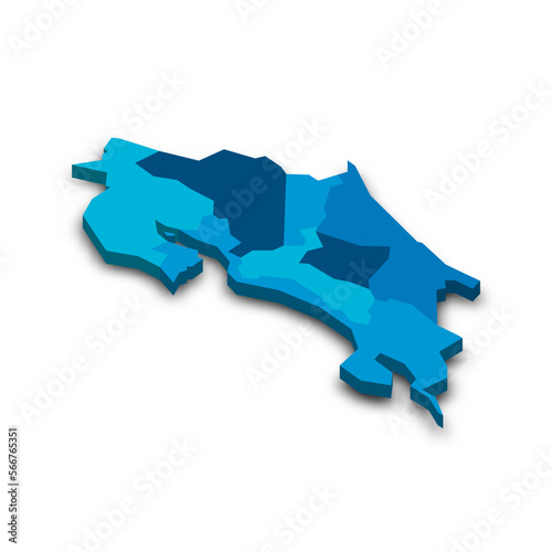 Costa Rica political map of administrative divisions