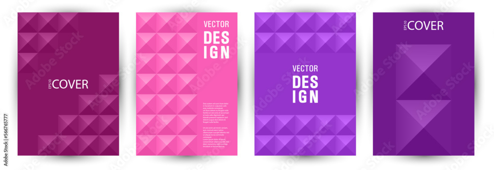 Scientific publication cover page mokup bundle graphic design. Bauhaus style digital title page