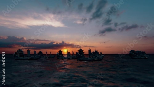 Ancient Chinese Ships 3D Video Animation