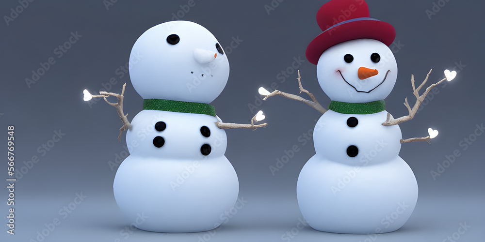 Snowmans holding lled hearts. Snowmans holding lled hearts.