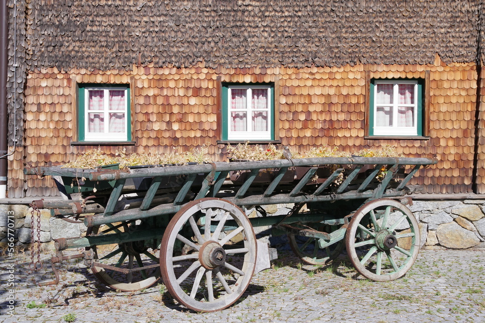Obraz premium Bauernwagen Kurzras Schnalstal