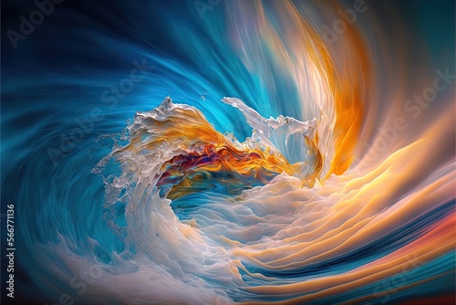 a painting of a wave in the ocean