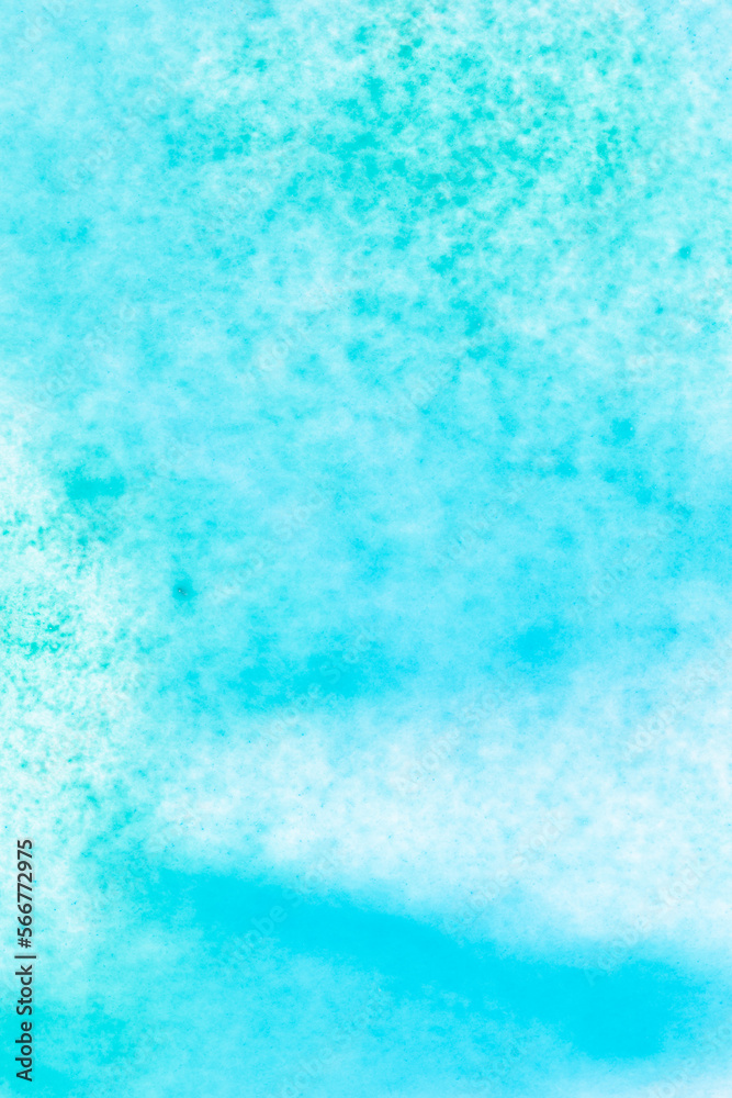 Blue watercolor on white paper canvas. Abstract art background