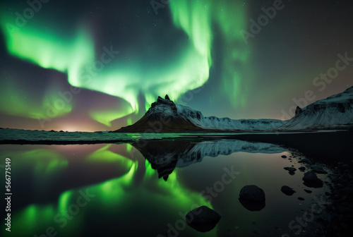 Zorza polarna na Islandii photo