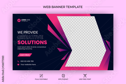 Editable creative corporate business social media web banner and youtube thumbnail | Live stream video thumbnail for marketing | Youtube thumbnail template