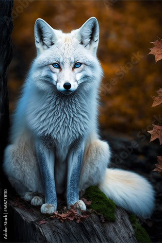 fox  animal blue eyes  predator  white
