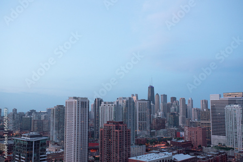 Downtown Chicago Skyline After Sunset